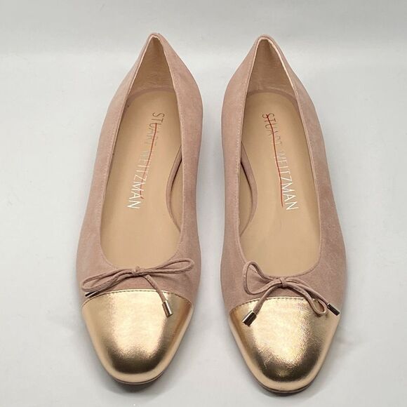 Stuart Weitzman Cap Toe Suede Ballet Flats size 9.5 - Picture 2 of 12